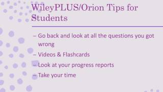 WileyPLUS Tips & Tricks