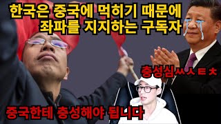 한국은 중국에 먹히기 때문에 중국에 충성해야 된다는 좌파