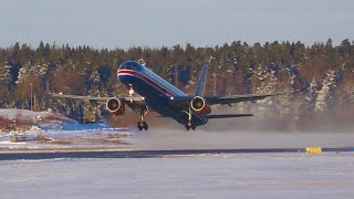 ✈️ 4K Winter Planespotting at Stockholm Arlanda Airport CLOSE UP TAKEOFFS B757 B777 and more