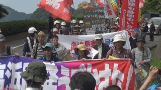 反対住民ら抗議のデモ 高浜原発再稼働