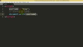 Javascript tutorial in Hindi - 3 print values using document object, console object & alert box