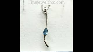 Finejewelthai-จี้โทพาซ-โทพาซ-จี้เงินแท้-จี้พลอย-พลอยแท้-Topaz-Silver-Ring-Birthstone-P1070tp