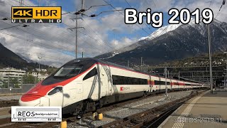 2019-11-12 [4K] Bahnhof Brig in the afternoon: BLS and SBB in action, passenger & freight in 4K!