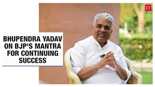 Watch: Bhupendra Yadav on BJP's mantra for continuing success