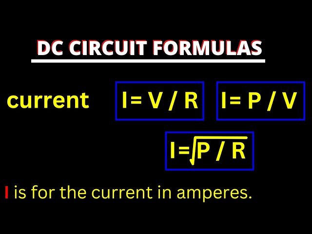 Dc Circuit Resistance Formulas