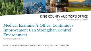 King County Audit | Medical Examiner