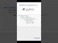 Bubble sort using function in Python