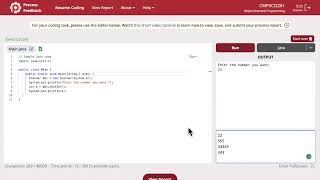 Working on a Java programming assignment using Process Feedback