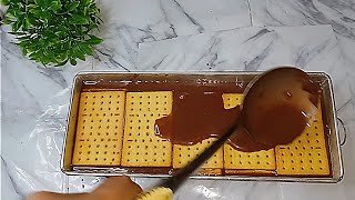 punya biskuit sisa di buat ini aj, simple bikinnya! puding coklat  biskuit