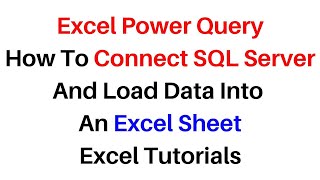 Excel Power Query Connection SQL Server V18 6 Get Data