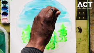 Stay Home \u0026 Stay Creative: Derrick Hollowell - Circle Forest Watercolor