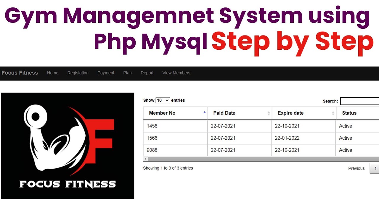 Gym Management System Using Php Mysql Step By Step Youtube