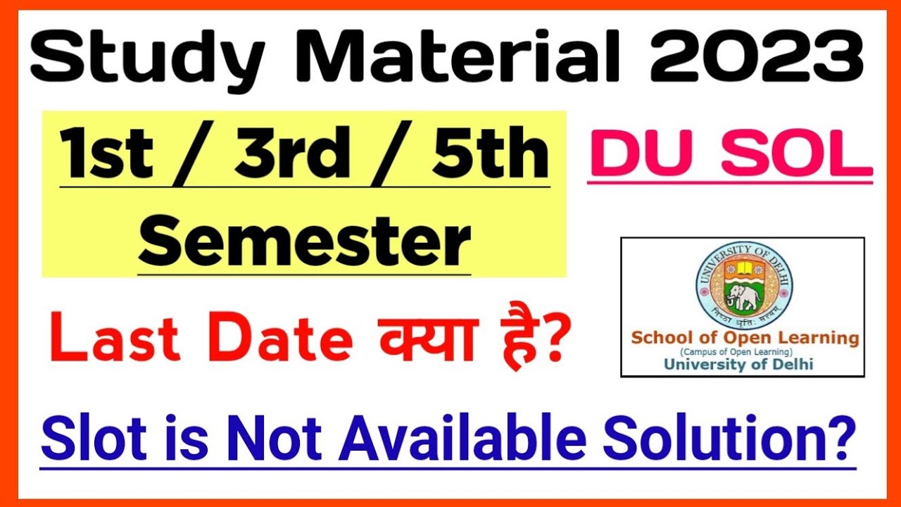 SOL Study Material Update: 1/3/5 Semester 2023 | Sol 1/3/5 Semester ...