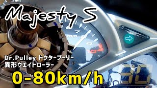 マジェスティS【ドクタープーリー】150ccクラス加速タイムって。異形ウエイトローラー交換0-80km/h加速GoProHERO8撮影2021