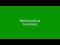 Chapter 4: Mathematical Functions in Java
