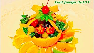 Fruit Decoration/과일장식/과일 데코레이션/How to make Orange Basket