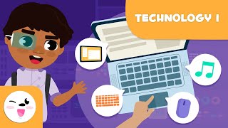 Technology I - Vocabulary for Kids - Laptop, monitor, mouse, speakers, webcam, m