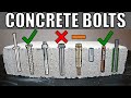 CONCRETE ANCHORS FIXINGS AND BOLTS - 8 DIFFERENT METHODS FOR FIXING INTO CONCRETE