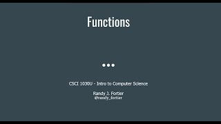 Introductory Python Programming - 04a - Functions and Recursion (Explanation)