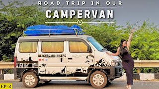 Road trip to Kerala by Campervan, Day-2 | Gwalior to Sagar,MP | Car Camping | Vanlife in India