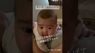 [生後3ヶ月と2週間]日に日に首持ち上げる時間が延びてきてるね👶#赤ちゃん #3ヶ月 #日台ハーフ ＃首が座るまであと少し#shorts