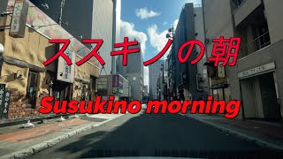 札幌すすきの 朝8時の光景『北海道車載動画』Sapporo City Susukino 8am scenery 【onboard camera】