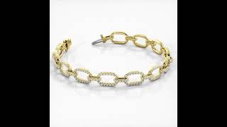 14k Solid Yellow Gold - Paperclip Lab Grown Diamond Bracelet