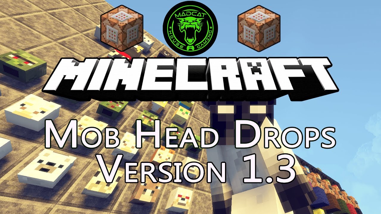 {Minecraft 1.12 Commands} MOB HEAD DROPS V1.3 | Added All Mobs And All ...