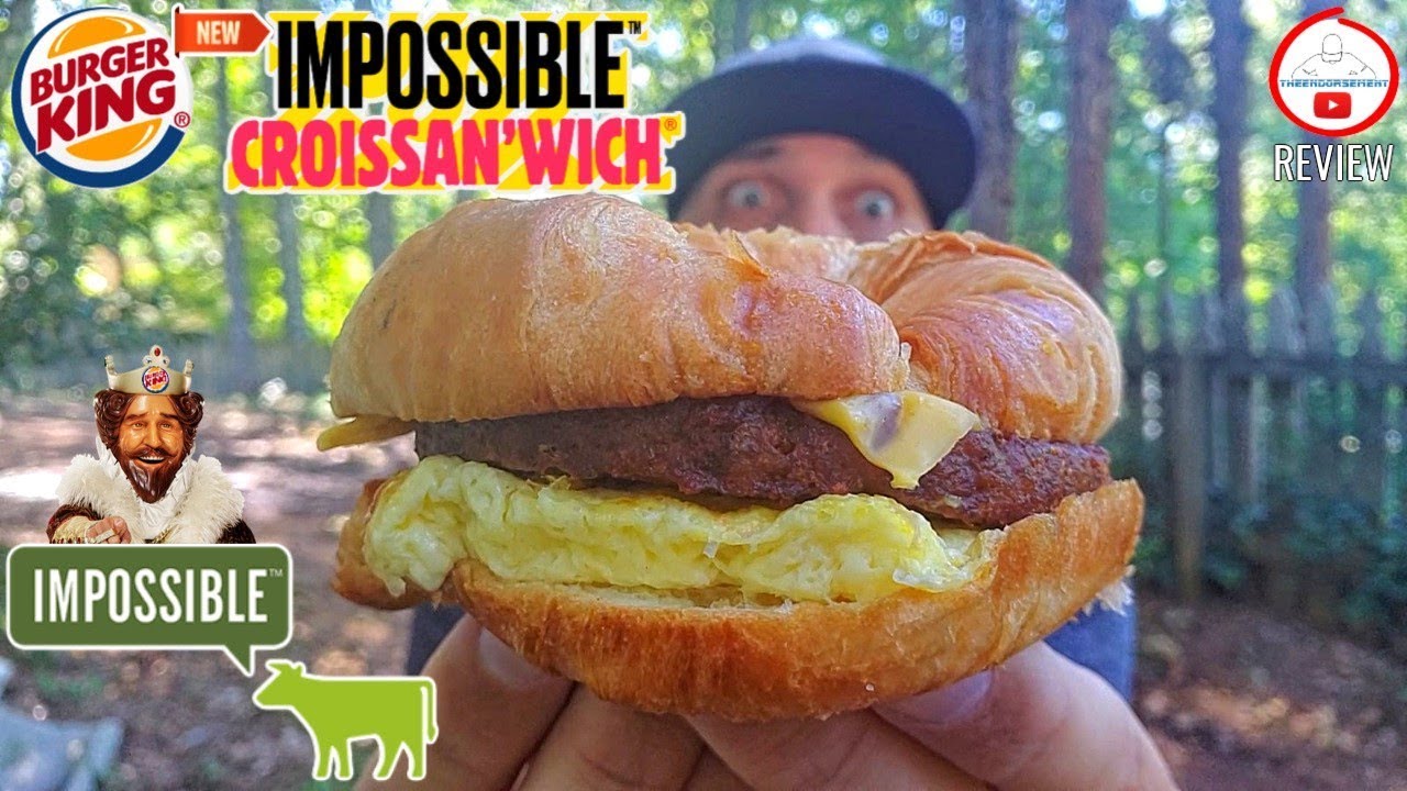 Burger King® IMPOSSIBLE™️ CROISSAN'WICH™️ Review! 🍔👑🌱🥐 | - YouTube