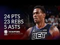 Jalen Duren 24 pts 23 rebs 5 asts vs Raptors 23/24 season