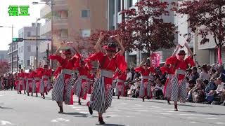 福豆　鶴瀬よさこい2018   第１会場流し踊り　2018年10月28日