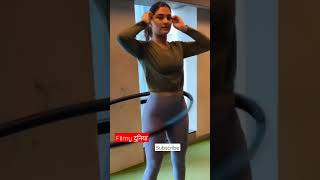 Saiee manjrekar look hot sexy show big boob deep cleavage in yoga #bollywood actress ass mallu aunty