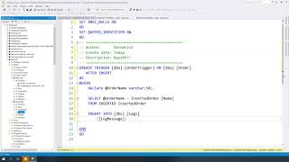 Creating Triggers in Sql Server