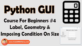 Label, Geometry, Maxsize & Minsize | Python Tkinter GUI Tutorial In Hindi #4