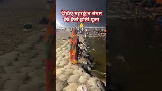 देखिए महाकुंभ संगम घाट की कैसे होती पूजा 🙏#ganga #shorts #prayagrajkumbh #prayagraj