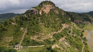 陕西延安市甘泉县香林寺航拍 南泥湾陕北的好江南 香菇面真香