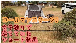 コールマンコクーン3を私1人で建ててみた❣️途中でやめさせられたけど〜