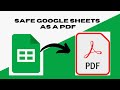 How To Save Google Sheets as a PDF