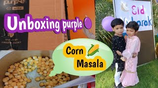 Purple ru 1st time କାଣା ମଗେଇଛେ ଇଟା?? ମକା ମସଲା 🌽Corn Masala recipe!! #video#konikasambalpurivlog