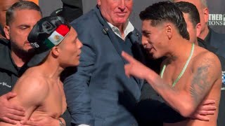 FULL SAAAC CRUZ ANGEL FIERRO HEATED WEIGH IN; FACE-OFF AS FIERRO PROMISES TO GO STRAIGHT AT PITBULL