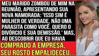 Na reunião da empresa, meu marido apresentou sua nova namorada, lançando um sorriso cruel...