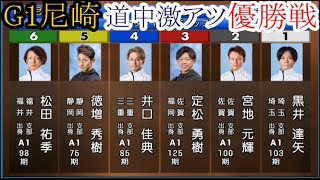 【G1尼崎競艇】大注目「優勝戦」①黒井達矢②宮地元輝③定松勇樹④井口佳典⑤徳増秀樹⑥松田祐季