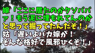 【スカッとひろゆき】嫁「ここに居たのかクソババァ！もう泥に埋もれてんのかと思って掘ってたんだぞ！」 姑「遅いよバカ嫁が！そんな格好で風邪ひくぞ！」