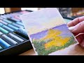 relaxing art video 🌱 easy oil pastel landscape painting ideas