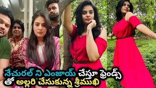 Anchor Sreemukhi super fun with gang👌hot photoshoot in red dress