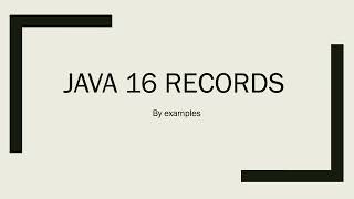 Java 16 Records