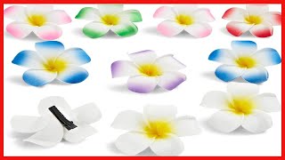 Hawaiian Luau Plumeria Flower Foam Hair Clips (10 Pack)