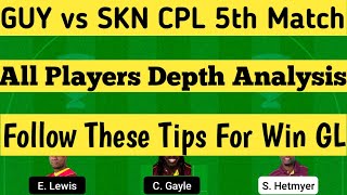 CPL Guyana Amazon Warriors vs St Kitts Nevis Patriot 5th Match Prediction - GAW vs SKN Dream11| Live