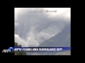 cctv footage shows japan volcano eruption