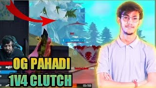 PAHADI 1V4 CLUTCH AGAINST GOD LIKE ESPORTS 🔥|| PAHADI UNBELIEVABLE 1V4 CLUTCH||OG PAHADI